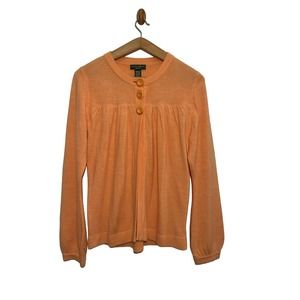 Mountain Lake Petite Medium Orange Peach Sweater Cardigan
